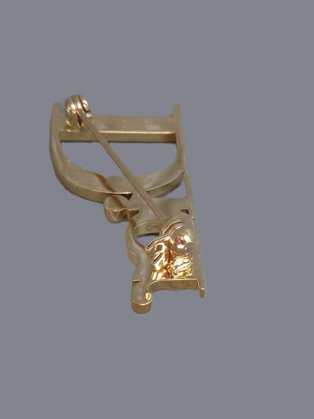 Vtg Dior Logo Spelled Out Gold Tone Metal Pin Brooch 80s 90s Luxury Designer - Picture 3 of 3